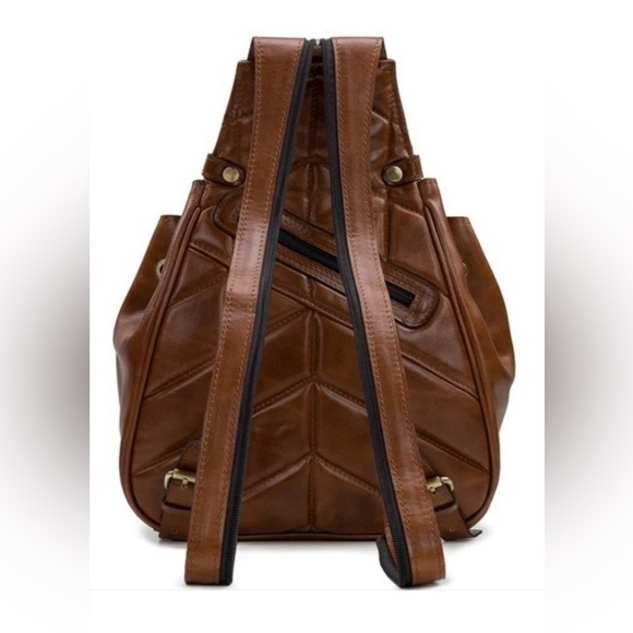 Patricia Nash - Quilted Oil Waxed Leather Itala Saddle Sling Bag - Brown - Picture 10 of 12